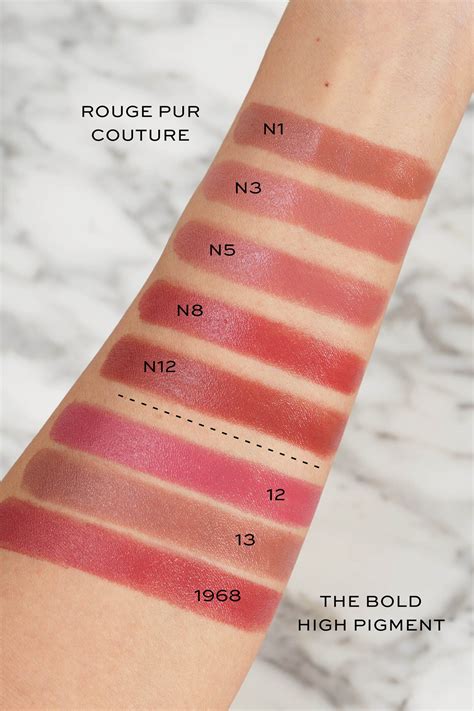 ysl rouge pur couture glossy stain swatches|ysl rouge pur couture lipstick.